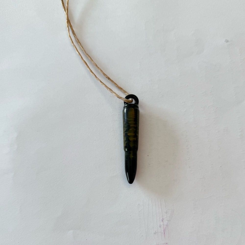 Gator glass art bullet pendant